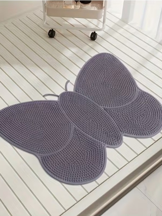 Other - Grey Butterfly Bath Mat